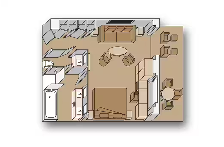 Holland American Line Rotterdam - Neptune Suite floor plan