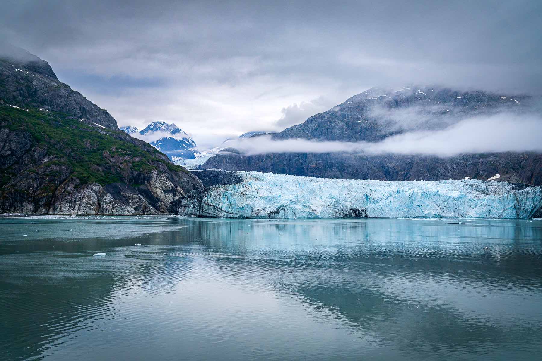 Glacier and surrounding mountains in Alaska.