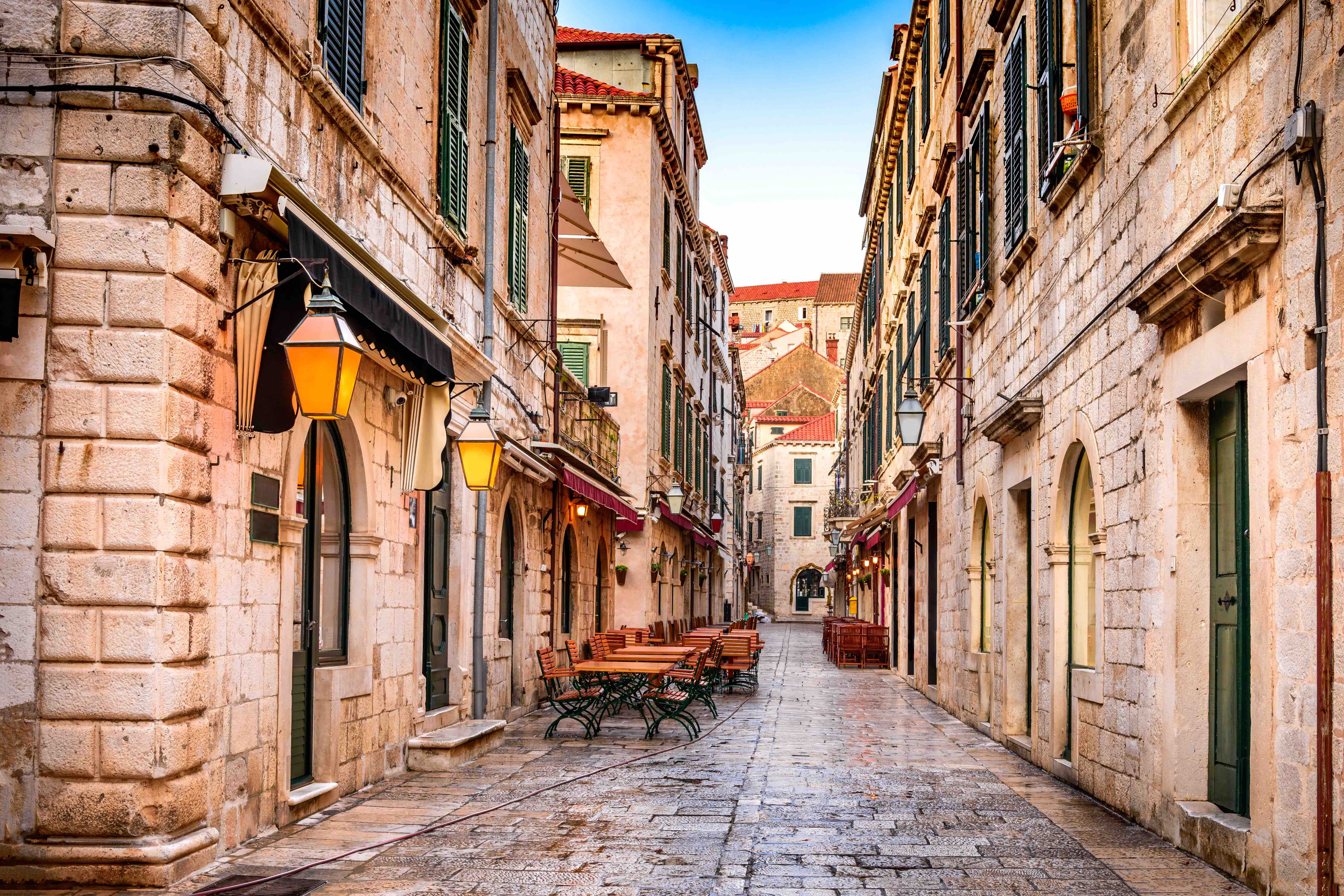 Old City street view in Dubrovnik, Croatia