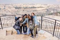 Group of smiling women taking a selfie in Israel