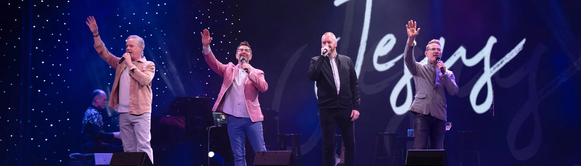 Legacy Five singing on a stage
