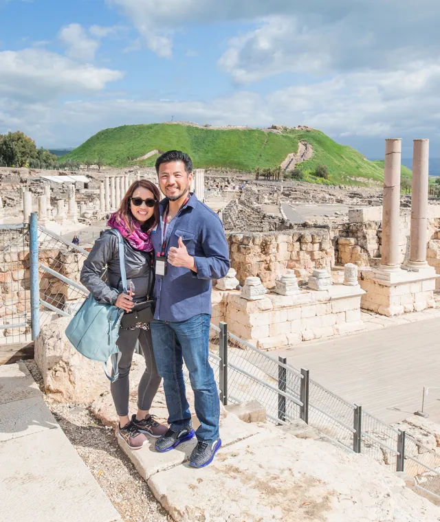 A couple at Bet She'an in Israel