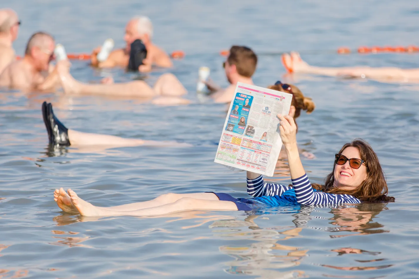 Floating in the Dead Sea