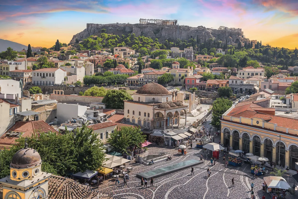 Monastiraki Square in Athens, Greece