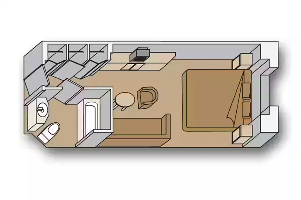 Holland America Zuiderdam - Ocean View floor plan