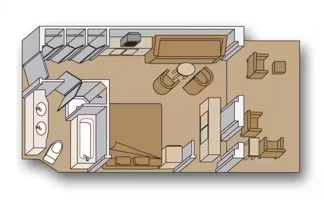 Holland America Zuiderdam - Signature Suite floor plan