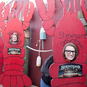 People dressed as lobsters